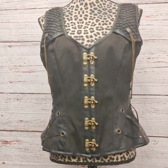 Black corset size 38-43 inch waist full coverage - Picture 1 of 7